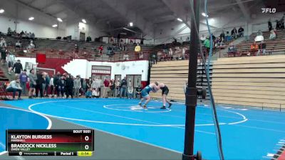 215 lbs Cons. Round 4 - Klayton Burgess, Marshall vs Braddock Nickless, Owen Valley