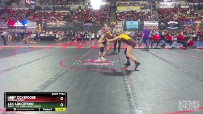 G - 165 lbs Cons. Semi - Lexi Lunceford, Powell Co. (Deer Lodge) (Girls) vs Abby Zickefoose, Choteau (Girls)