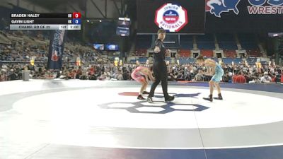100 lbs Champ. Rd Of 32 - Braden Haley, Ohio vs Gavin Light, Oklahoma