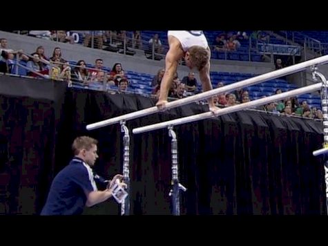 Sam Mikulak survives Parallel Bars mishap