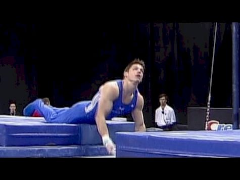 Chris Brooks takes the fall on High Bar, night 2