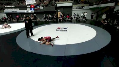 80 lbs Isaiah Cruz, LAWA - Los Angles Wrestling Association vs Jaxon Crisantos, OCWA - Orange County Wrestling Association