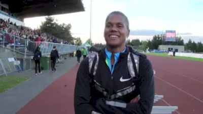 Ginnie Crawford 100H winner at the 2012 Victoria Intl Track Classic