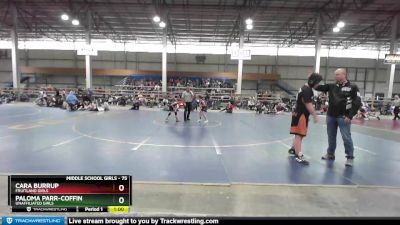 75 lbs Cons. Semi - Cara Burrup, Fruitland Girls vs Paloma Parr-Coffin, Unaffiliated Girls