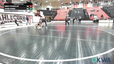 112 lbs 3rd Place - Emmit Fourkiller, Tahlequah Wrestling Club vs Asher Hobbs, Salina Wrestling Club