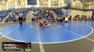 49 lbs Cross Bracket (8 Team) - Evan Debaillie, Garrett Wrestling Club vs Colton Stewart, Indian Creek Wrestling Club (S)