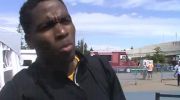 [@Michael Mathieu] after winning Men's 200 2012 Donovan Bailey Invitational [#Interview]