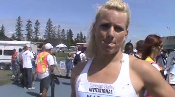 Canadian record holder Jenna Martin after taking the Women's 400 at 2012 Donovan Bailey Invitational