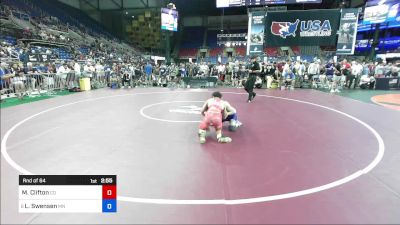 132 lbs Rnd Of 64 - Matthew Clifton, CO vs Logan Swensen, MN