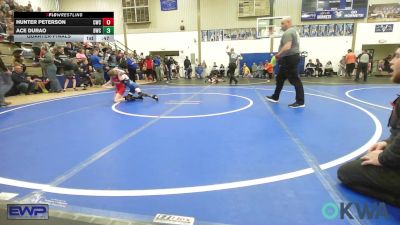 58 lbs Quarterfinal - Hunter Peterson, Claremore Wrestling Club vs Ace Durao, Bartlesville Wrestling Club