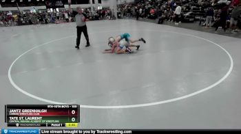 100 lbs Cons. Round 4 - Jantz Greenhalgh, Carbon Wrestling Club vs Tate St. Laurent, Central Indiana Academy Of Wrestling