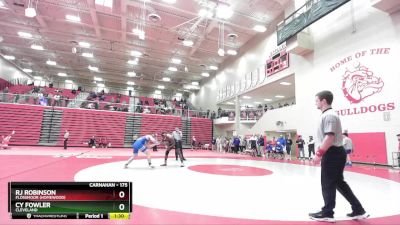 175 lbs Semifinal - Rj Robinson, Flossmoor (Homewood) vs Cy Fowler, Cleveland