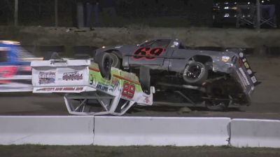 Trucks Land On Top Of Each Other At Delaware International Speedway