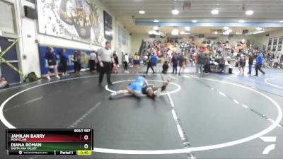 155 lbs Cons. Round 4 - Diana Roman, Santa Ana Valley vs Jamilan Barry, Montclair