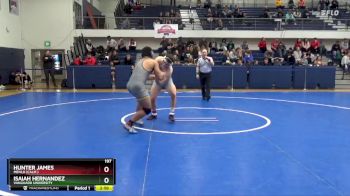197 lbs Cons. Semi - Isaiah Hernandez, Vanguard University vs Hunter James, Menlo (Calif.)