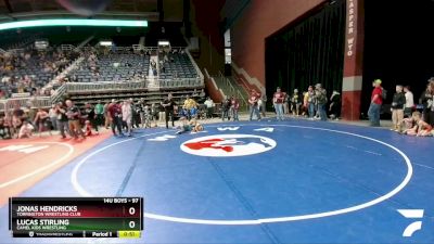 97 lbs Champ. Round 1 - Jonas Hendricks, Torrington Wrestling Club vs Lucas Stirling, Camel Kids Wrestling