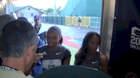 Allyson Felix after 100 first round at the 2012 US Olympic Trials