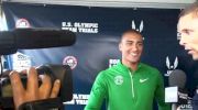 Ashton Eaton after Decathlon World Record talks to former recorder holder Dan O'Brien at 2012 Olympic Trials