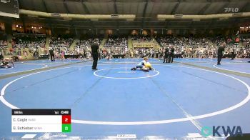 96 lbs Quarterfinal - Carsten Cagle, Harrah Little League Wrestling vs Graden Schieber, Newkirk Takedown Cub