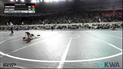 92 lbs Quarterfinal - Owen Koss, Raw Wrestling Club vs Jett Greer, Shelton Wrestling Academy