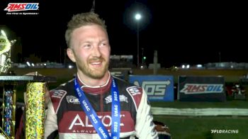 CJ Leary Reacts After Winning USAC Sprints Larry Rice Classic At Bloomington Speedway