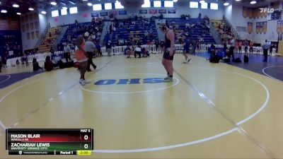 285 Blue Cons. Semi - Mason Blair, Wakulla Hs vs Zachariah Lewis, University (Orange City)