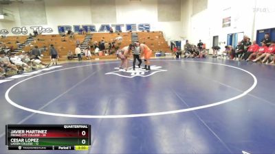 285 lbs Quarters & 1st Wb (16 Team) - Javier Martinez, Fresno City College vs Cesar Lopez, Lassen College