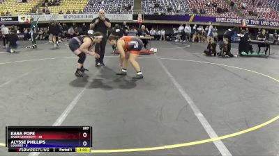 207 lbs Quarters & 1st Wb (16 Team) - Kara Pope, Baker University vs Alysse Phillips, Lourdes