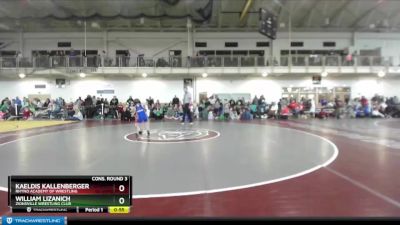 53 lbs Cons. Round 3 - William Lizanich, Zionsville Wrestling Club vs Kaeldis Kallenberger, Rhyno Academy Of Wrestling