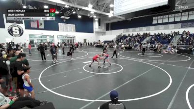 110 lbs Cons. Round 1 - Liam Carpio, LAWC vs West Henley, Titan Mercury Wrestling Club