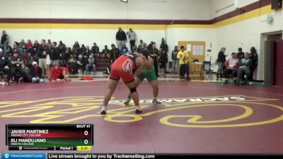 285 lbs Quarterfinal - Javier Martinez, Fresno City College vs Eli Mandujano, Shasta College