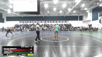 157 lbs Cons. Round 2 - Derek Seo, Aliso Niguel vs Dylan Tebbutt, Santa Monica