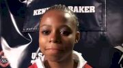 Kennedy Baker is happy with her floor routine after night 1 of trials