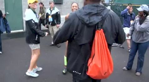 Bobby Kersee and Allyson Felix celebrate women's 200 final at 2012 US Olympic Trials