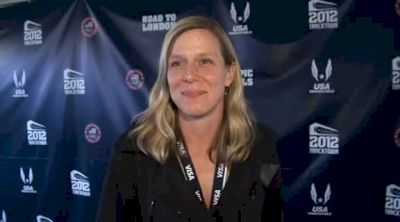 Jill Geer of USATF updates on women's 100 dead heat after women's 200