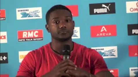 Justin Gatlin gives thoughts on U.S. 4x100 team at 2012 Paris Diamond League - Meeting Areva