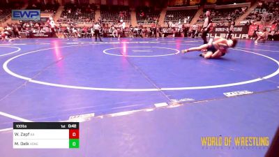 100 lbs Consi Of 8 #1 - William Zapf, Alber Athletics vs Mason Delk, Honey Badgers Wrestling Club