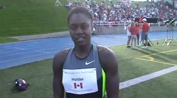 Nikkita Holder takes the field at 2012 Aileen Meagher Track Classic