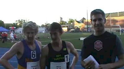 Taylor Milne and Matt Walters after duel at the line the 1500 at 2012 Aileen Meagher Track Classic