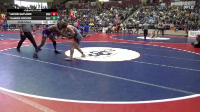 4A 165 lbs Semifinal - Damien Wicker, Central Arkansas Christian School vs Jacob Gaylord, GRAVETTE HIGH SCHOOL