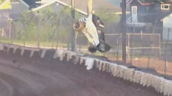 Badger Midget Tumbles Into Fence At Plymouth Dirt Track