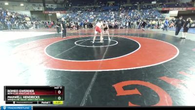 132 lbs Champ. Round 1 - Maxwell Hendricks, Snoqualmie Valley Wrestling Club vs Romeo Gwerder, Bear Claw Wrestling Club