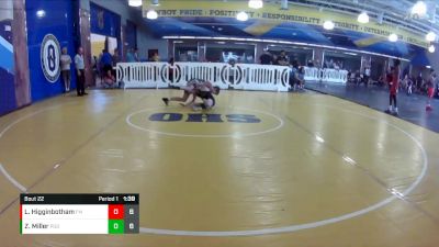 120 lbs Round 6 (8 Team) - Landon Higginbotham, Funky Monkey vs Zane Miller, Panhandle Gator Dogs