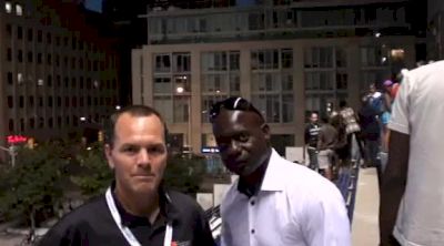 Canadian sprint legend Ben Johnson talks about NTL and comments on track and field at 2012 Toronto International Games