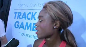 Mianna Griffiths at ease after post-race altercation in 100m at 2012 Toronto International Games