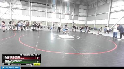 85-87 lbs Round 1 - Danner Becker, Enumclaw Yellow Jackets WC vs Tessa Newberry, All-Phase WC