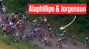 Alaphillipe, Jorgenson In Crash Dauphine 2023