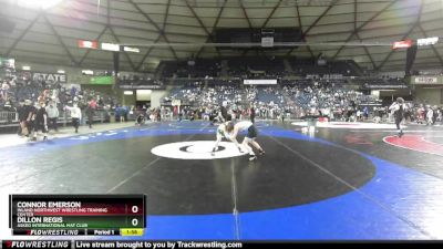 100 lbs Quarterfinal - Dillon Regis, Askeo International Mat Club vs Connor Emerson, Inland Northwest Wrestling Training Center