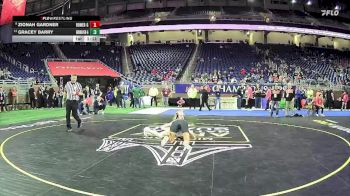 Girls-115 lbs Semifinal - Zionah Gardner, Homer Hs Girls vs Gracey Barry, Grand Haven Hs Girls