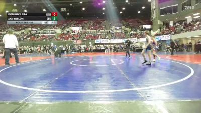 86 lbs Cons. Round 4 - Dominik Lara, Great Falls High Bison vs Jax Taylor, CODY WRESTLING CLUB